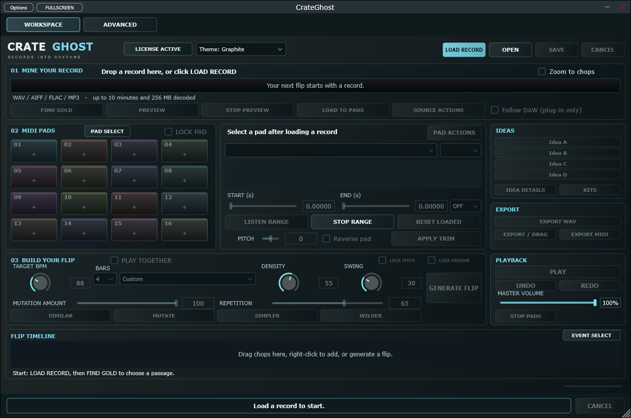 CrateGhost 1.3.1 standalone interface on Windows.