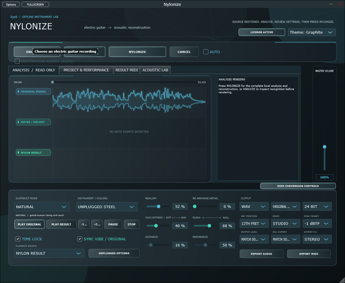 Nylonize 3.1.1 standalone interface on Windows.